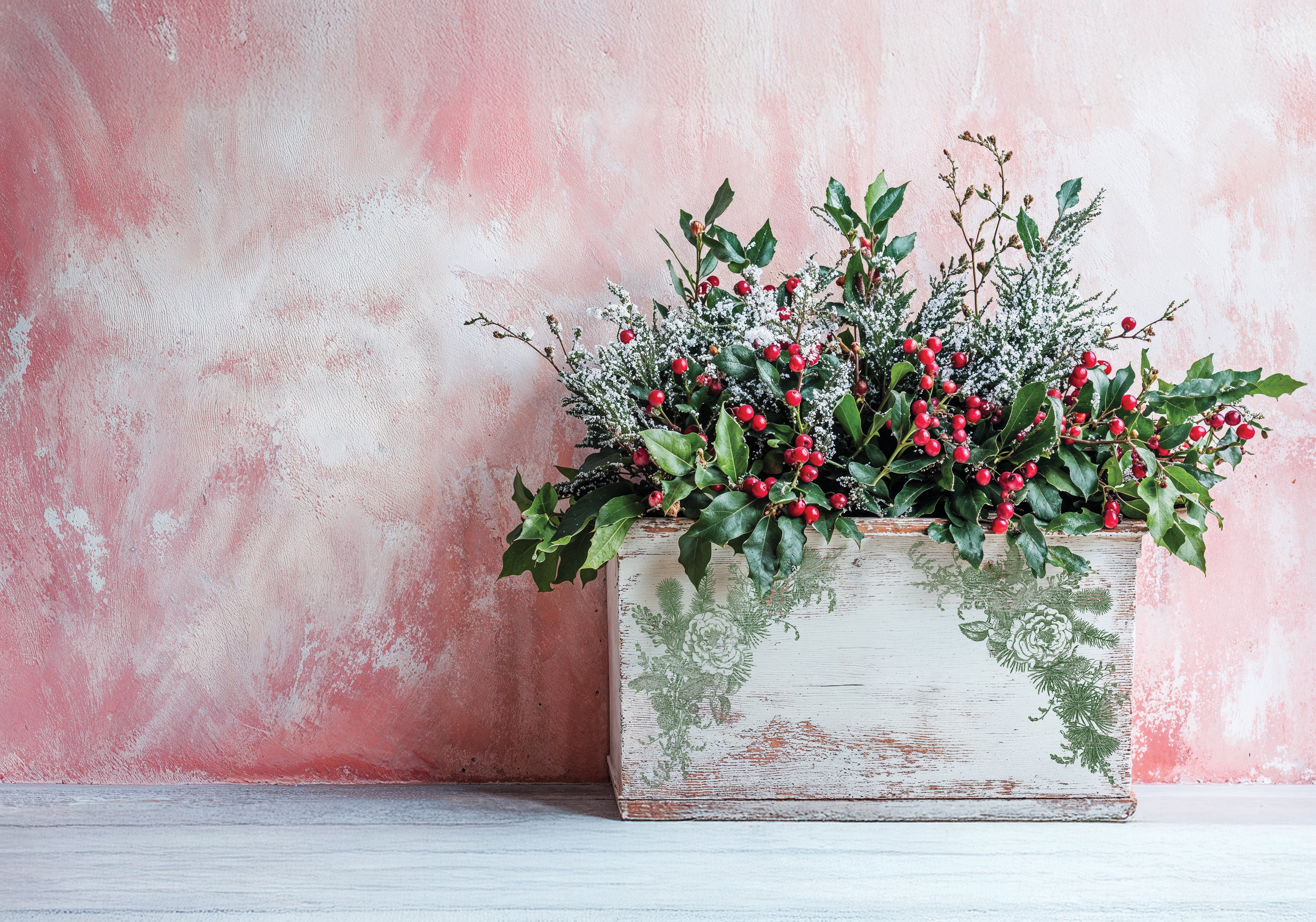 Holly & Pine Stamp by Iron Orchid Designs IOD Christmas 2025 Édition limitée