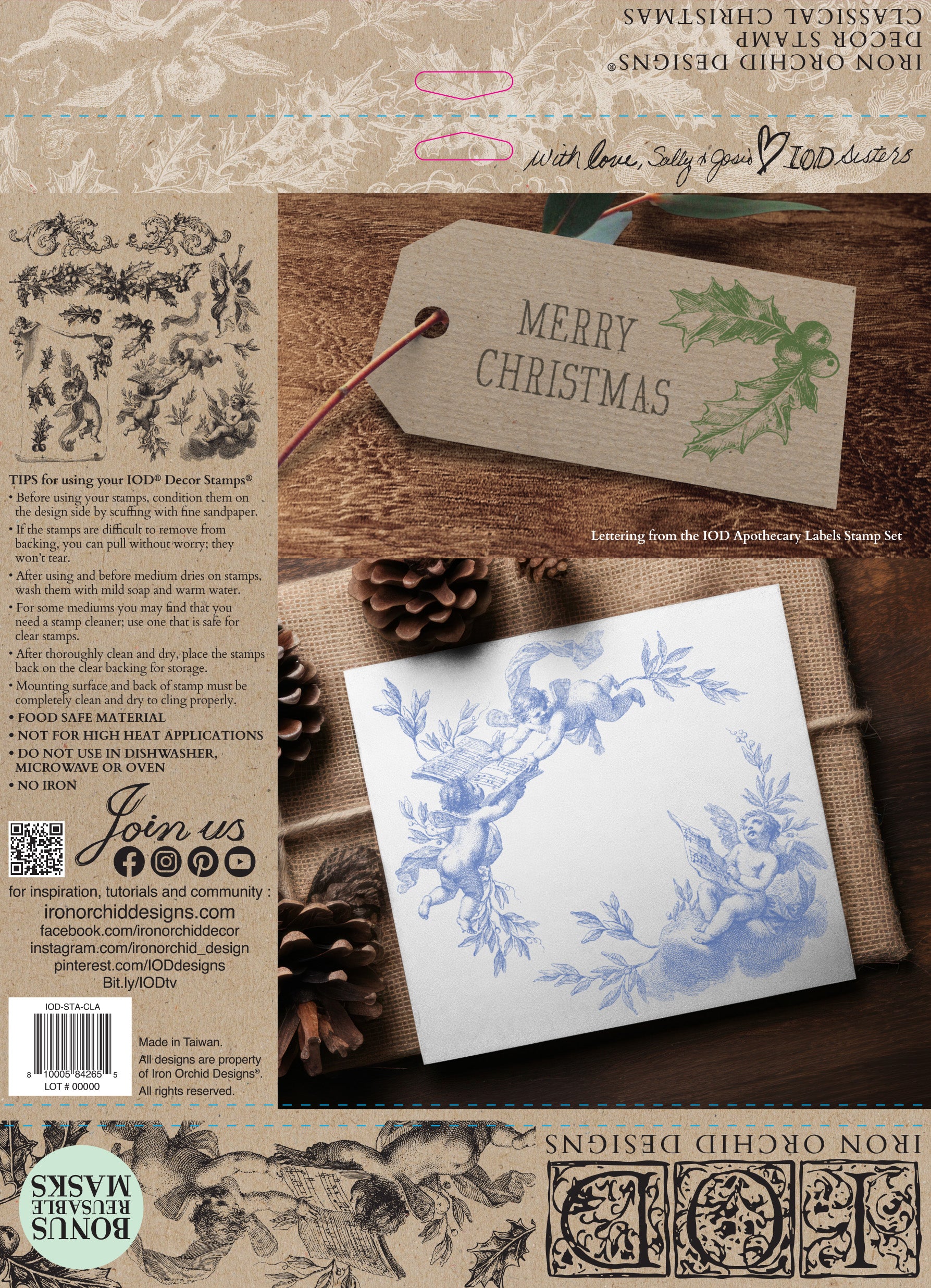 Classic Christmas Decor Stamp by Iron Orchid Designs IOD Christmas 2024