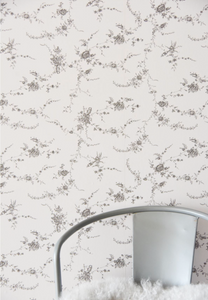 Papel tapiz / papel de pared - flores - gris francés