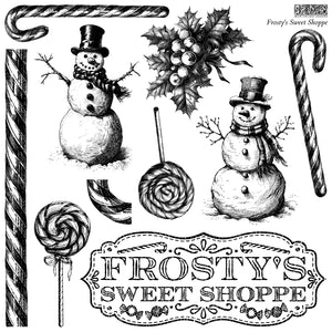 Sello de decoración de Sweet Shoppe de Frosty por diseños de orquídeas de hierro IOD Navidad 2024