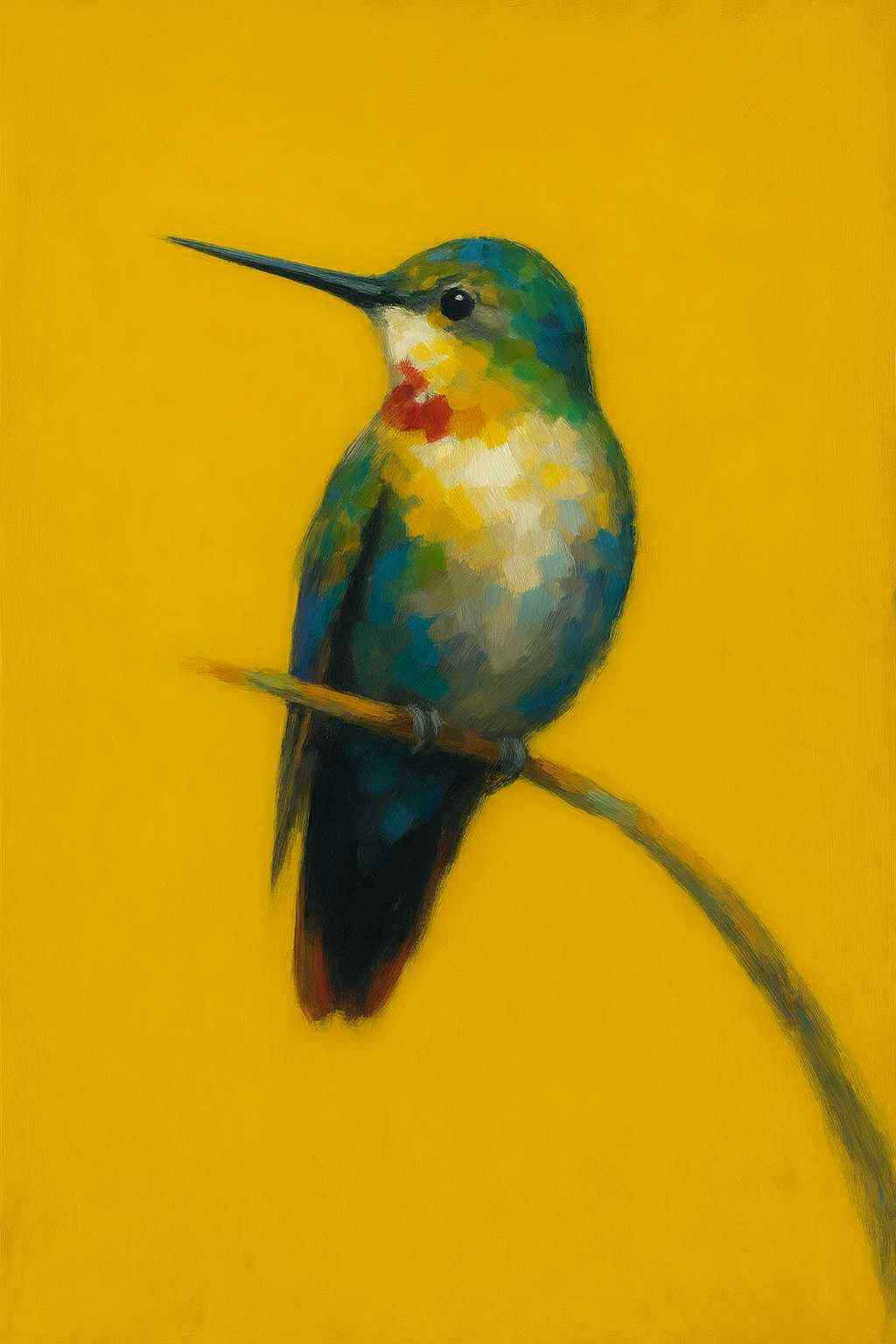 Hummingbird izquierdo - papel decoupage de menta