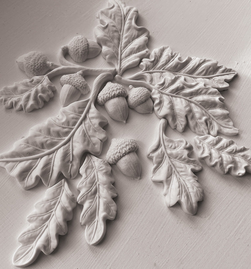 Oak Leaves and Acorns IOD Décor Mould Summer 2024 Iron Orchid Designs