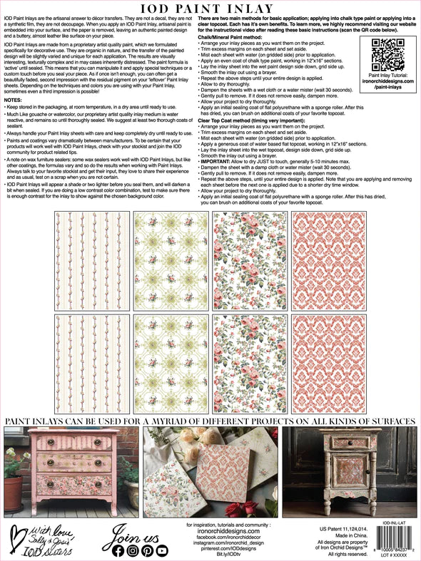 Lattice Rose Paint Inlay by Iron Orchid Designs IOD