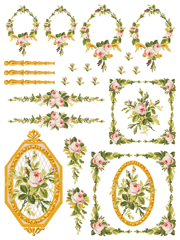 Intarsio di vernice rosa petite da filo da disegni di orchidea di ferro iod