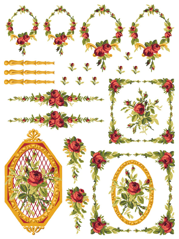 Petite Fleur Red Paint Inlay by Iron Orchid Designs IOD