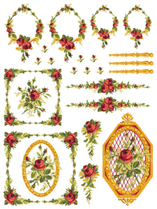 Petite Fleur Red Paint Inlay by Iron Orchid Designs IOD