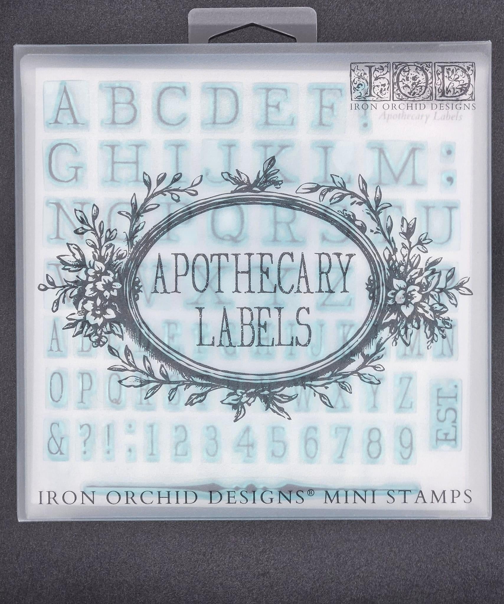 Apothecary Labels Mini Stamp by Iron Orchid Designs IOD
