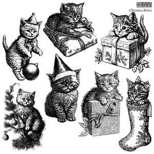 Selo de decoração de gatinhos de Natal da Iron Orchid Designs IOD Edição limitada