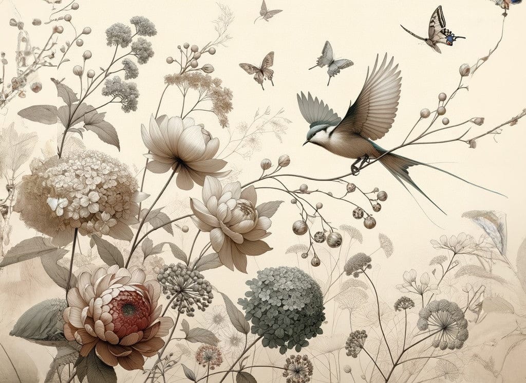 Carta di decoupage pallida blossom di menta
