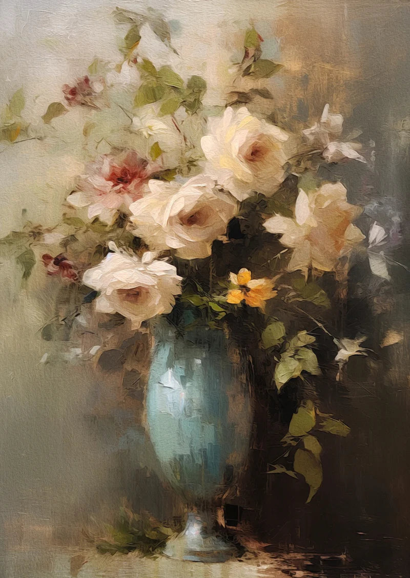 Document de découpage romantique de roses par menthe