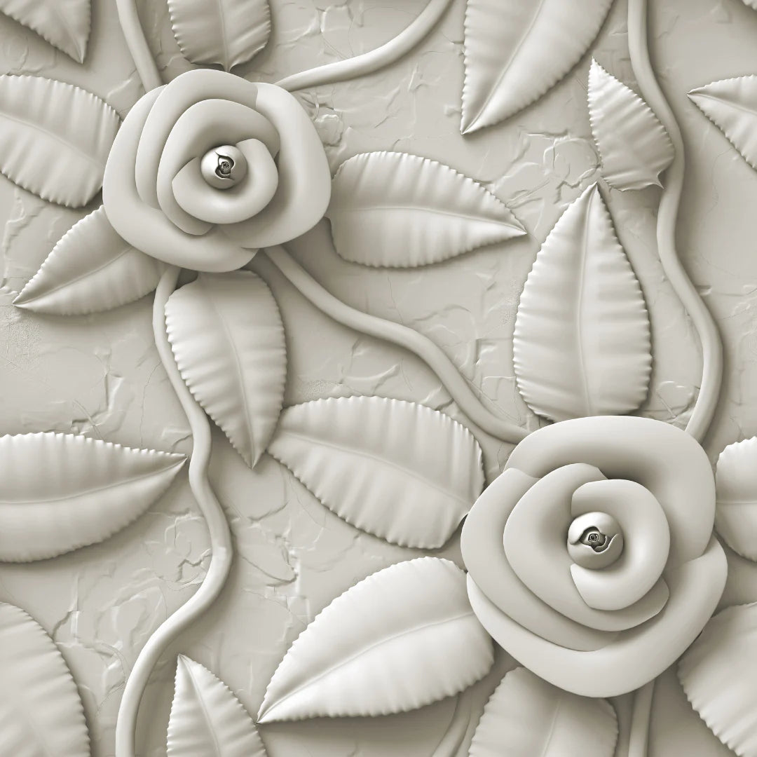 Fleur blanche - Papier de tissu à la menthe - menthe par Michelle