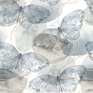 Papillons - papier de tissu à la menthe - menthe by Michelle