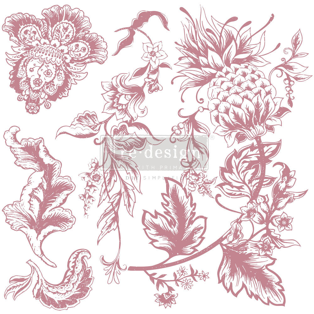 Selo de elementos florais rústicos por redesenho