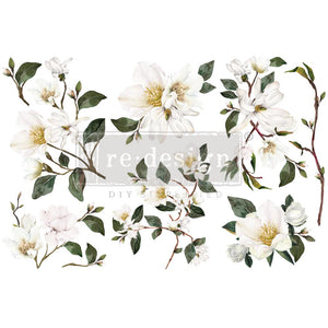 Transferencia de decoración de magnolia blanca - rediseño con prima