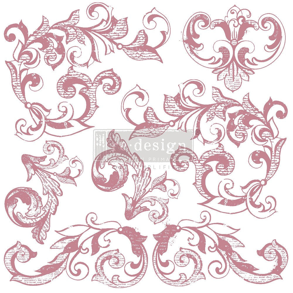 Redosign Clear -Clling Stamps Elegant Scrolls