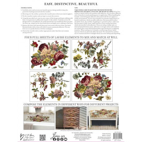 Floral Anthologie Transfer Iron Orchid Designs IOD