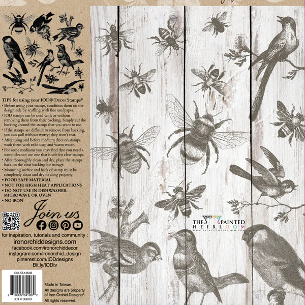 Birds and Bees Stamp by Iron Orchides Designs