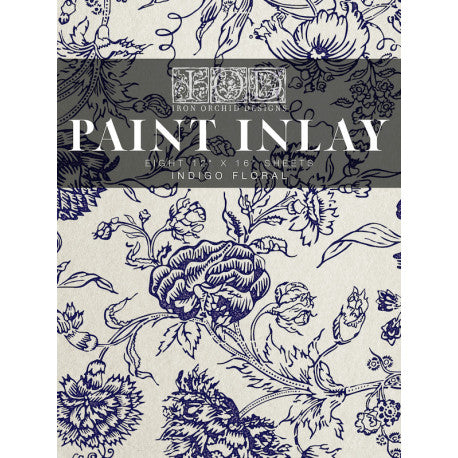 Incrustation de peinture florale indigo par Iron Orchid Designs IOD
