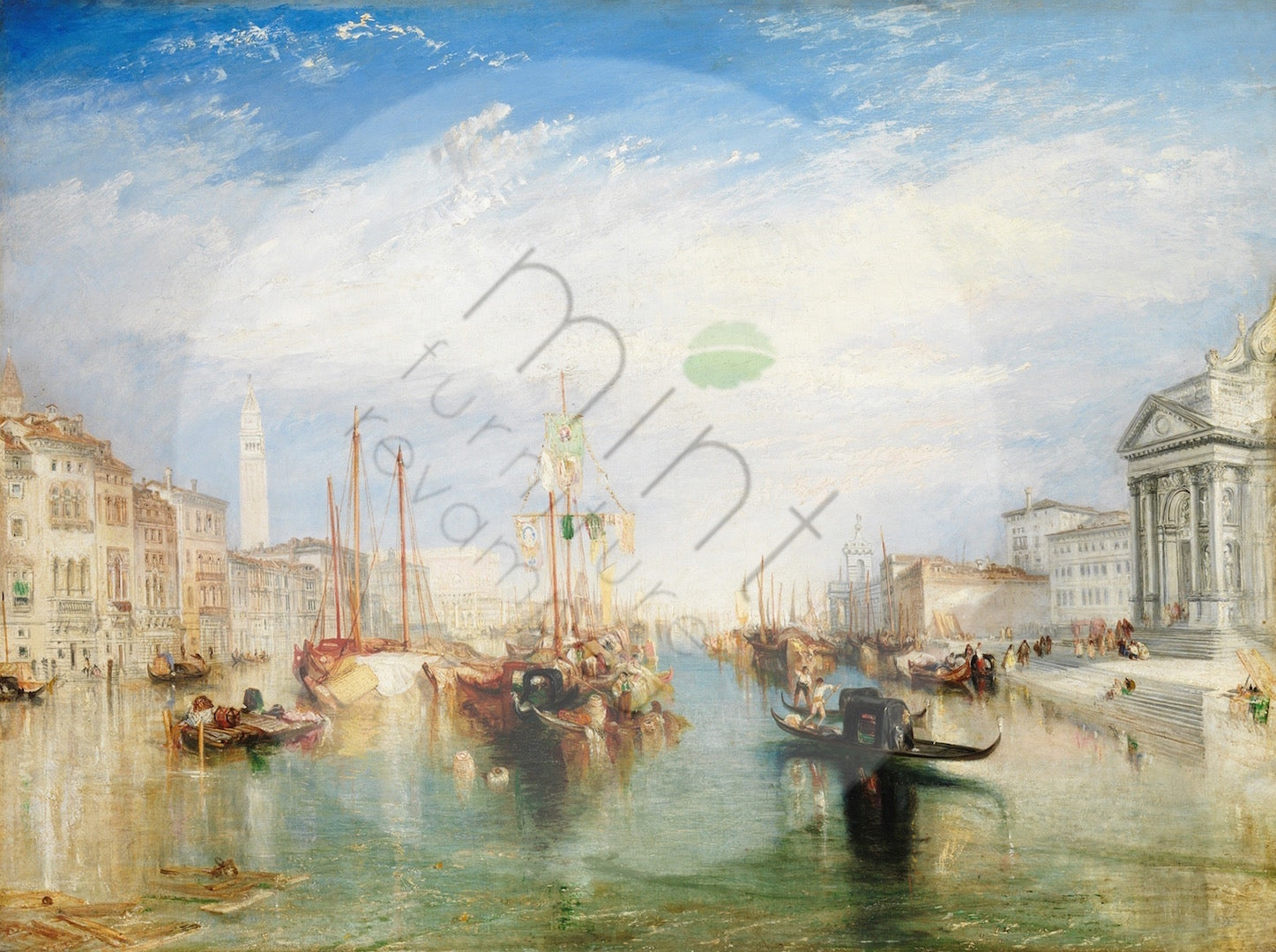 Papier de découpage à la menthe Venise par Joseph Turner